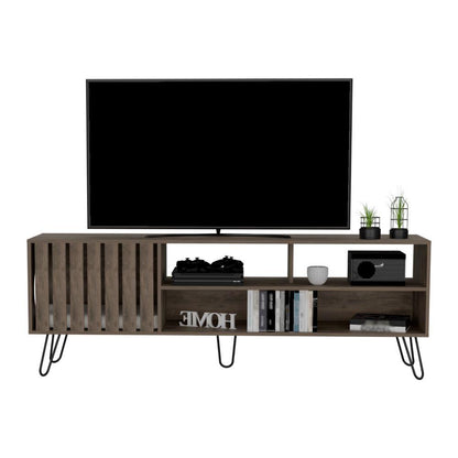 Mesa para Tv Feretti, Nogal, cuenta con espacio para Mascota Hasta 75 Pulgadas