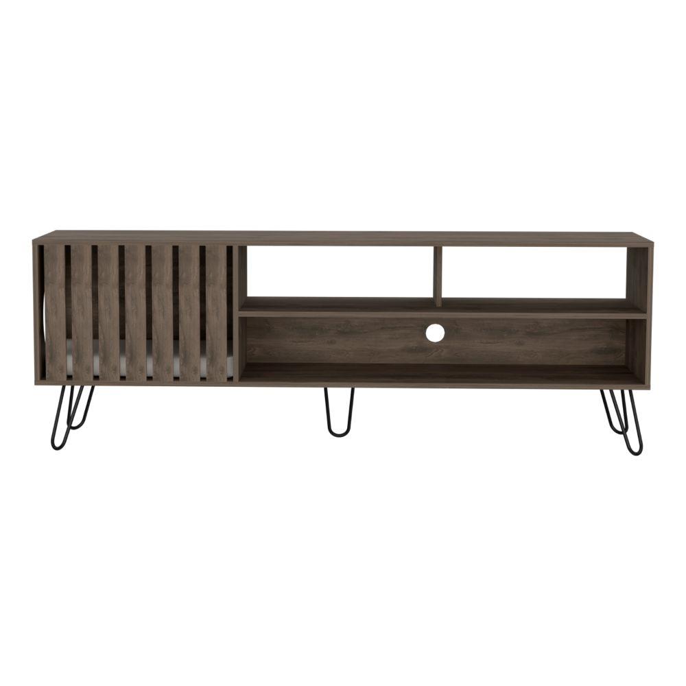 Mesa para Tv Feretti, Nogal, cuenta con espacio para Mascota Hasta 75 Pulgadas