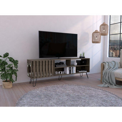 Mesa para Tv Feretti, Nogal, cuenta con espacio para Mascota Hasta 75 Pulgadas