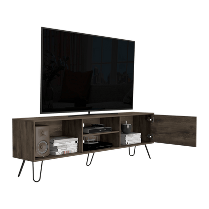 Mesa Para Tv Telmo, Nogal, con Espacio Para Tv Hasta de 75 Pulgadas ZF - VIRTUAL MUEBLES
