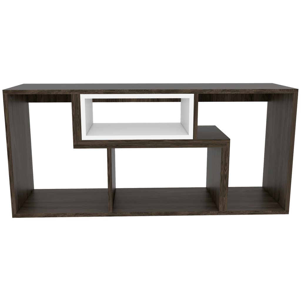 Mesa Para Tv Treviso, Chocolate y Blanco, con Espacio Para Televisor de Hasta 40 Pulgadas