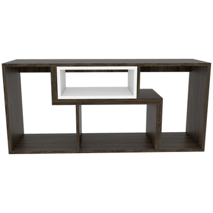 Mesa Para Tv Treviso, Chocolate y Blanco, con Espacio Para Televisor de Hasta 40 Pulgadas