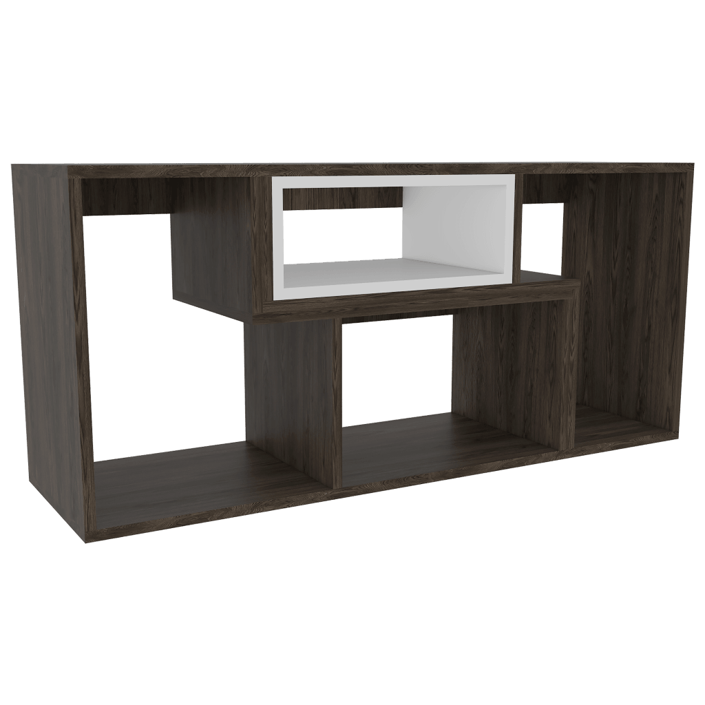 Mesa Para Tv Treviso, Chocolate y Blanco, con Espacio Para Televisor de Hasta 40 Pulgadas
