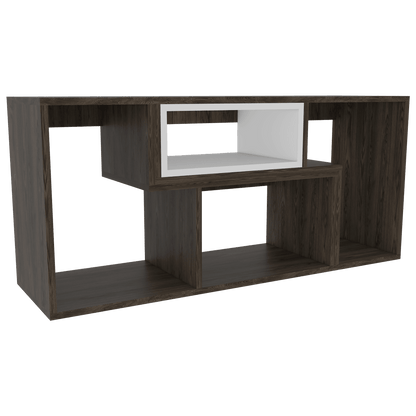 Mesa Para Tv Treviso, Chocolate y Blanco, con Espacio Para Televisor de Hasta 40 Pulgadas