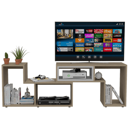 Mesa para TV Ascher color Beige y Blanco para Sala.