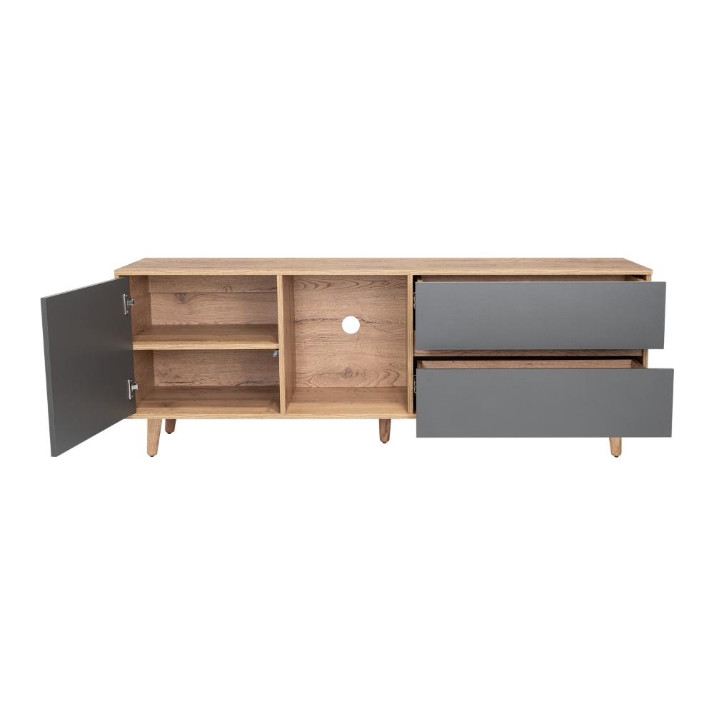 Rack para TV Lazzaro Macadamia y Plomo para Tv de  65''