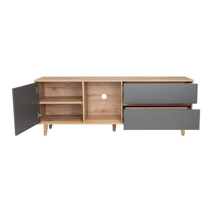 Rack para TV Lazzaro Macadamia y Plomo para Tv de  65''