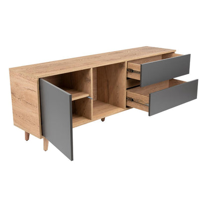 Rack para TV Lazzaro Macadamia y Plomo para Tv de  65''