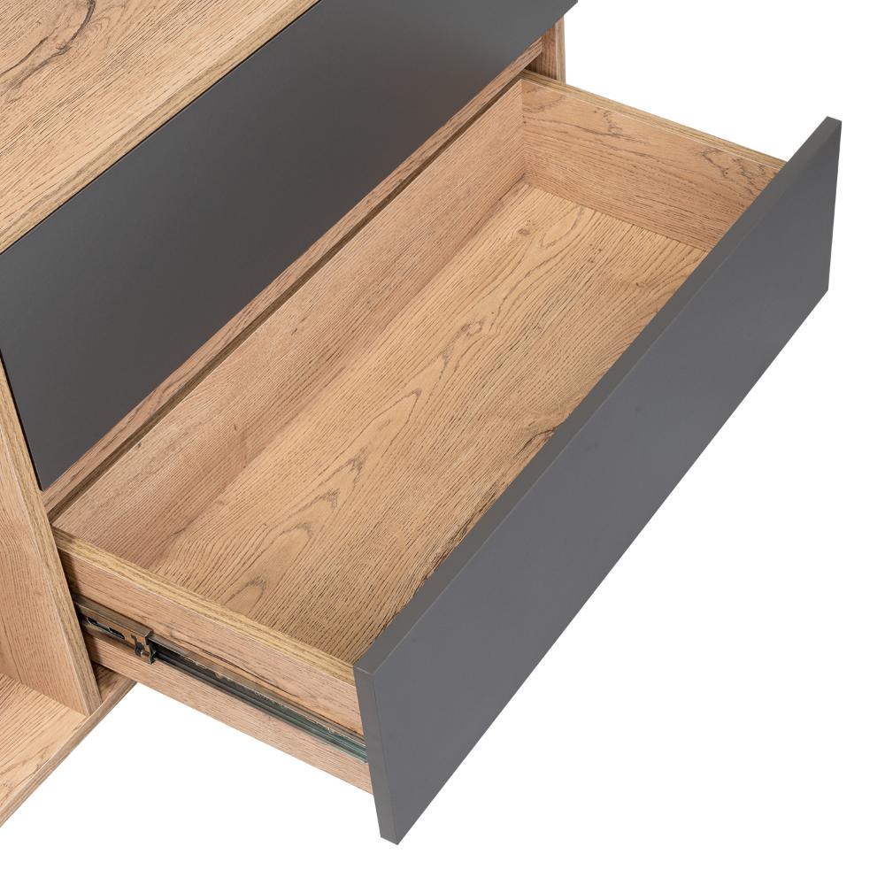 Rack para TV Lazzaro Macadamia y Plomo para Tv de  65''