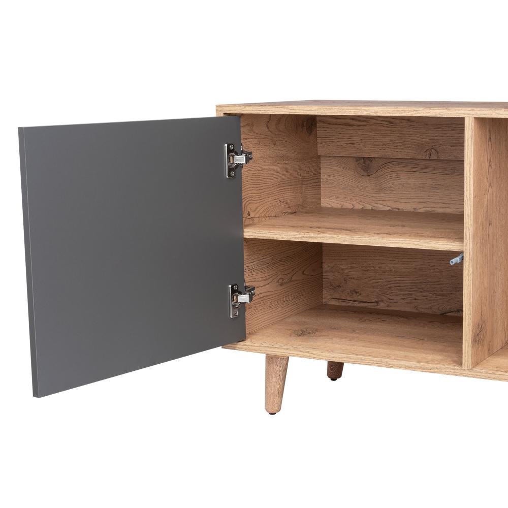Rack para TV Lazzaro Macadamia y Plomo para Tv de  65''