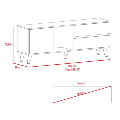 Rack para TV Lazzaro Macadamia y Plomo para Tv de  65''