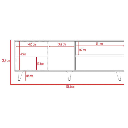 Rack para TV Lazzaro Macadamia y Plomo para Tv de  65''