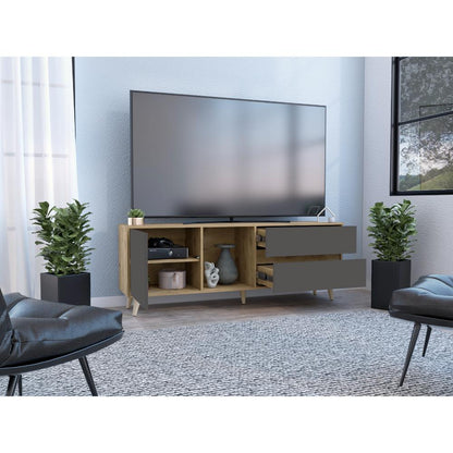Rack para TV Lazzaro Macadamia y Plomo para Tv de  65''