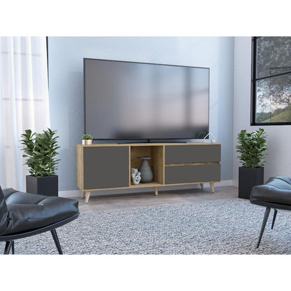 Rack para TV Lazzaro Macadamia y Plomo para Tv de  65''