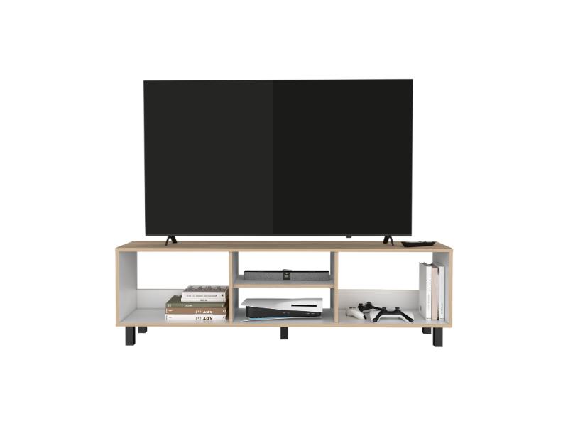 Mesa Para Tv Pirelli Rovere y Blanco para TV de 70"