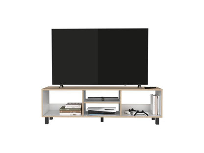 Mesa Para Tv Pirelli Rovere y Blanco para TV de 70"