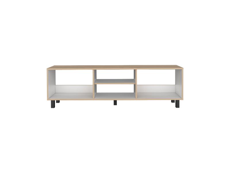 Mesa Para Tv Pirelli Rovere y Blanco para TV de 70"