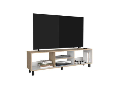 Mesa Para Tv Pirelli Rovere y Blanco para TV de 70"