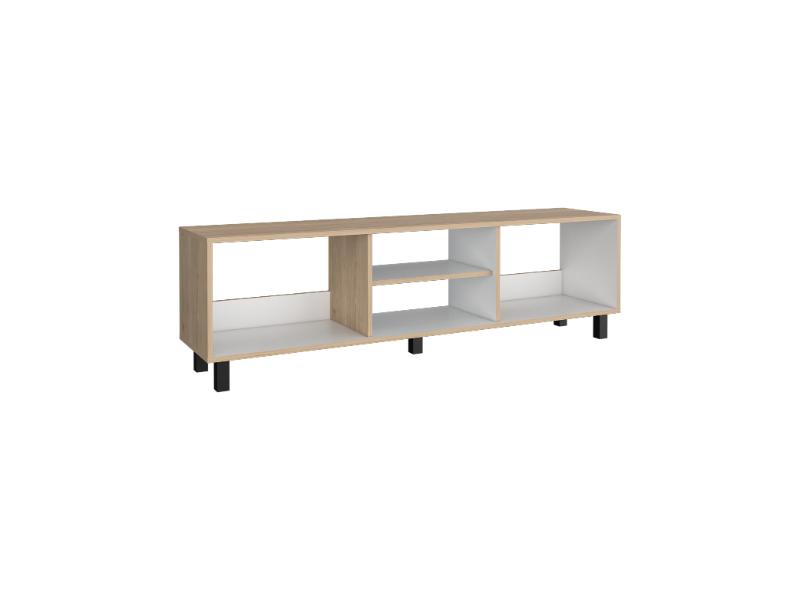 Mesa Para Tv Pirelli Rovere y Blanco para TV de 70"