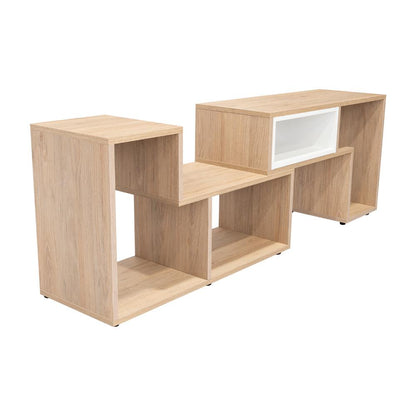 Rack extensible Cassano  Rovere y Blanco para Tv de 50"