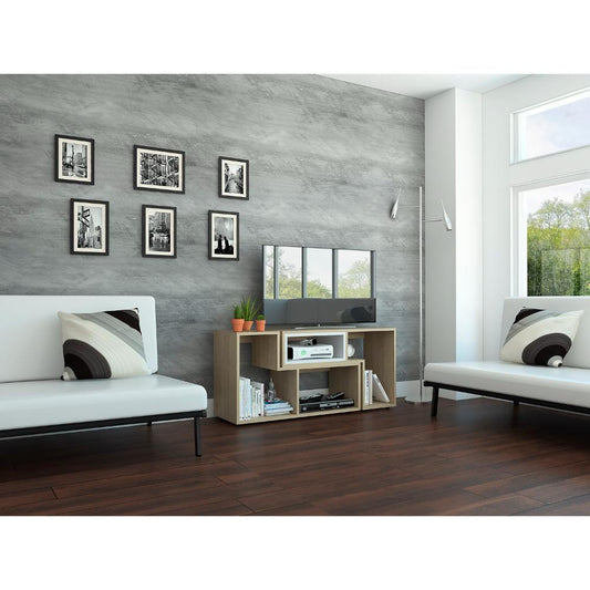 Rack extensible Cassano  Rovere y Blanco para Tv de 50"