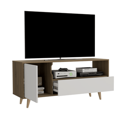 Mesa para TV Tarawa color Moca y Blanco para Sala.