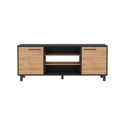 Mesa Para Tv Wesley, Wengue y Miel, con Espacio Para Televisor de 65 Pulgadas ZF - VIRTUAL MUEBLES