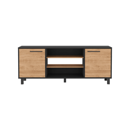 Mesa Para Tv Wesley, Wengue y Miel, con Espacio Para Televisor de 65 Pulgadas ZF - VIRTUAL MUEBLES