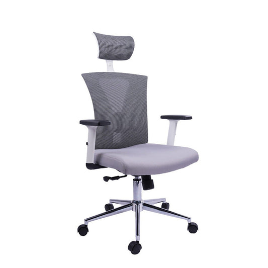 Silla De Oficina Siri Alta Gris Blanca