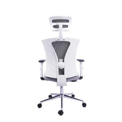 Silla De Oficina Siri Alta Gris Blanca