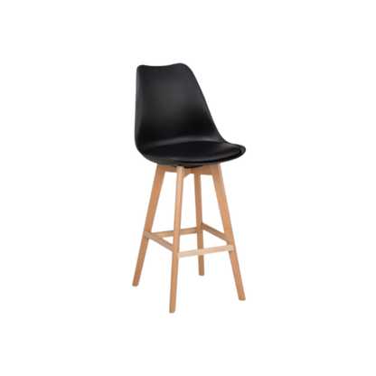 Silla de Barra Vernaza Tapizada Negro