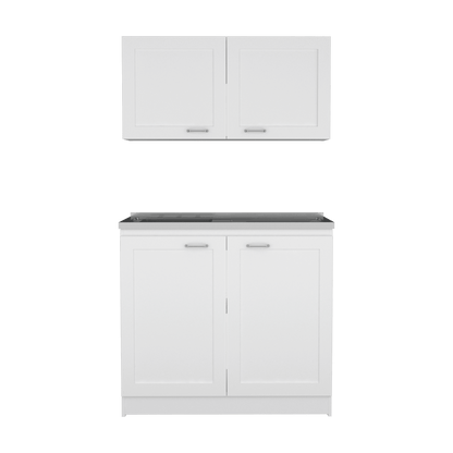 Cocina Integral Toronto, Blanco, Incluye Mesón Izquierdo - VIRTUAL MUEBLES
