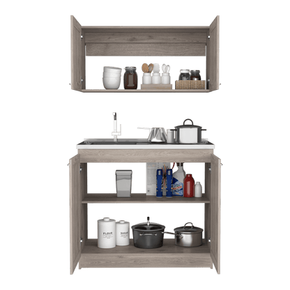 Cocina Integral Toronto, Humo, Incluye Mesón Izquierdo ZF - VIRTUAL MUEBLES
