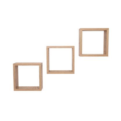 Set de Repisas Cuadradas Eros, Beige, X 3 Unidades - VIRTUAL MUEBLES