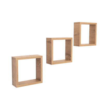Set de Repisas Cuadradas Eros, Beige, X 3 Unidades - VIRTUAL MUEBLES