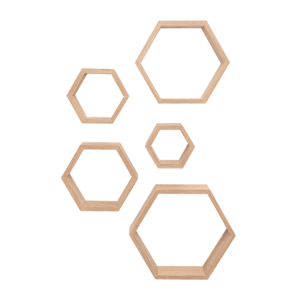 Set de Repisas Hexagonales Grace, Beige, X 5 Unidades - VIRTUAL MUEBLES