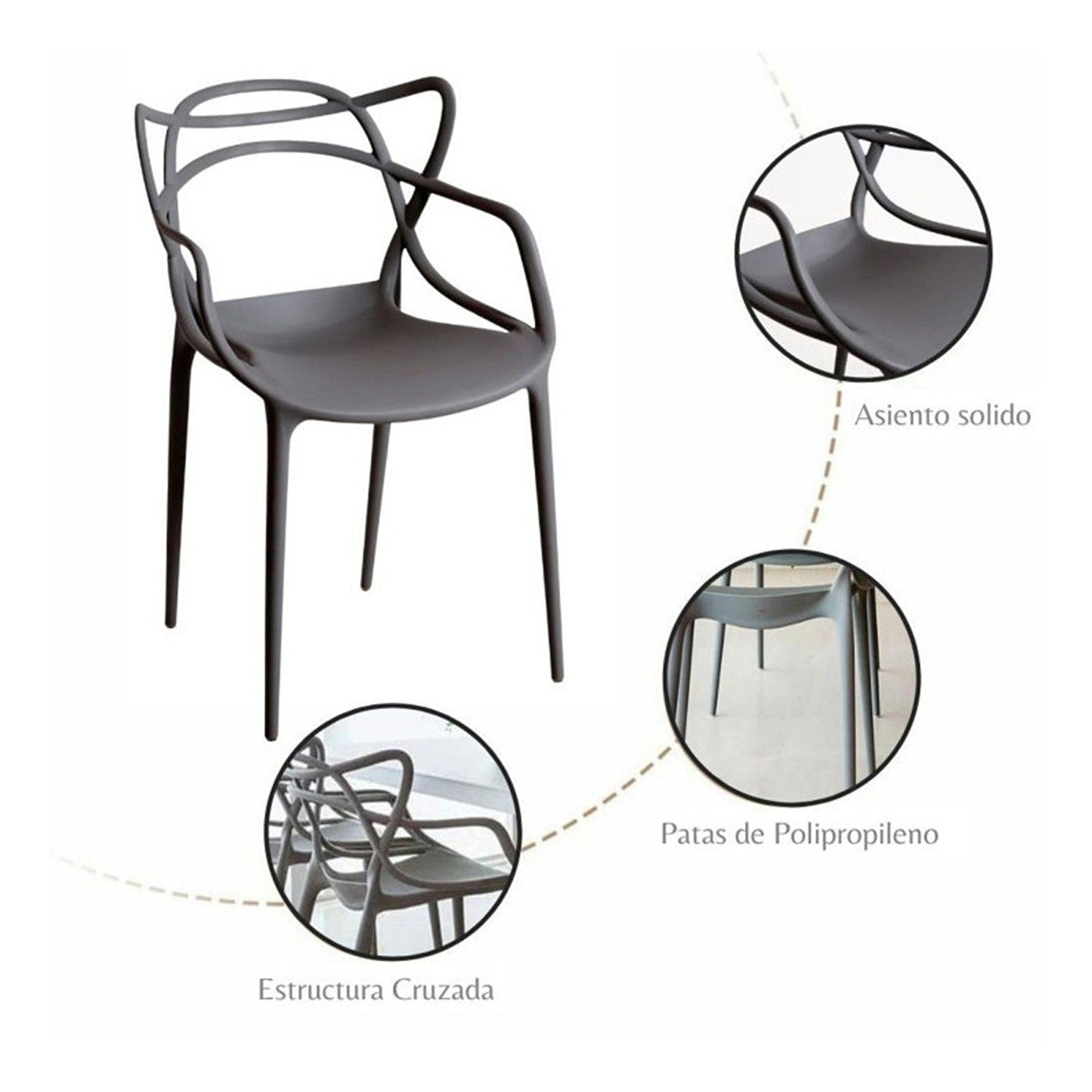 Silla Curva Alba Gris