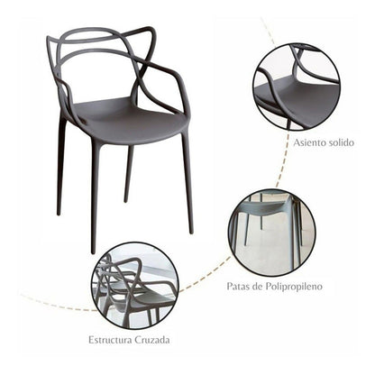 Silla Curva Alba Gris
