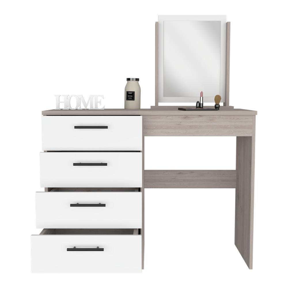 Mueble Tocador Treviso Ceniza y Blanco