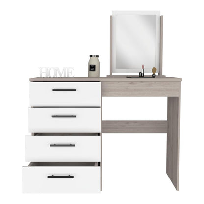 Mueble Tocador Treviso Ceniza y Blanco