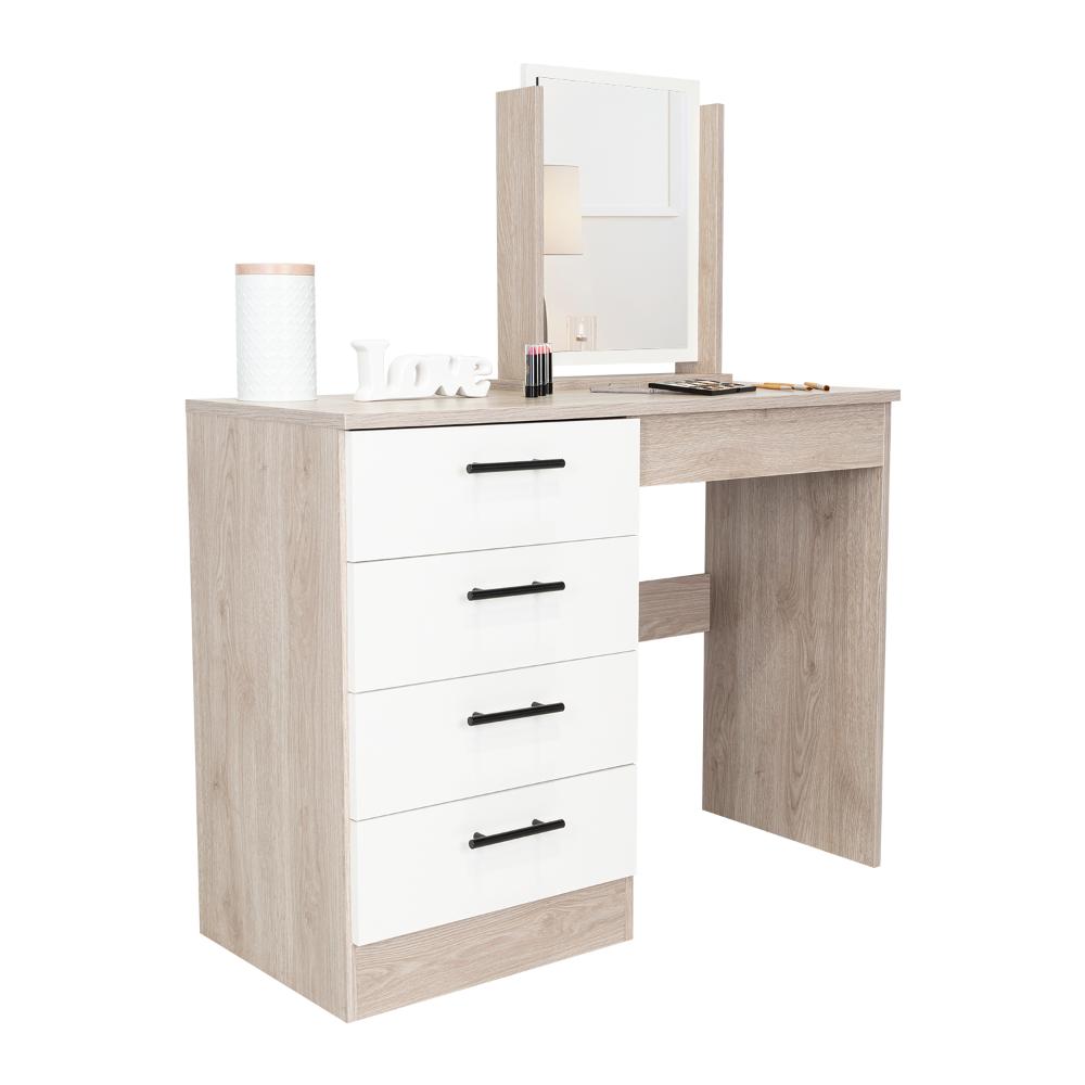 Mueble Tocador Treviso Ceniza y Blanco