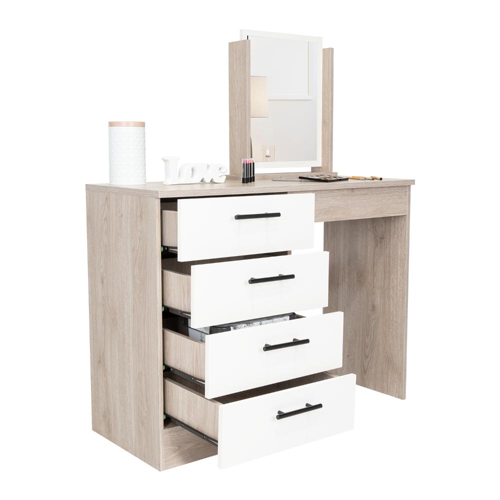 Mueble Tocador Treviso Ceniza y Blanco