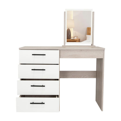Mueble Tocador Treviso Ceniza y Blanco