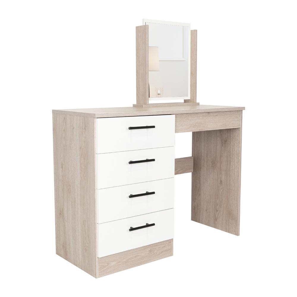 Mueble Tocador Treviso Ceniza y Blanco