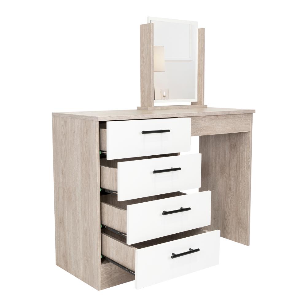 Mueble Tocador Treviso Ceniza y Blanco