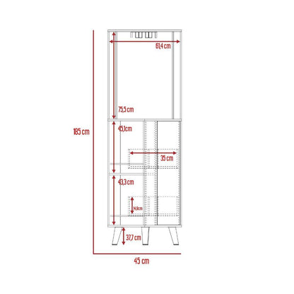 Bar Esquinero Telmo, Nogal, con 1 Cajonera Para Almacenamiento