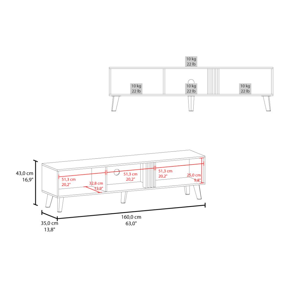 Mesa para TV Vulcan Wengue y Fresno Eu para TV de  70"
