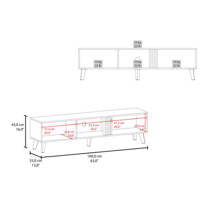 Mesa para TV Vulcan Wengue y Fresno Eu para TV de  70"