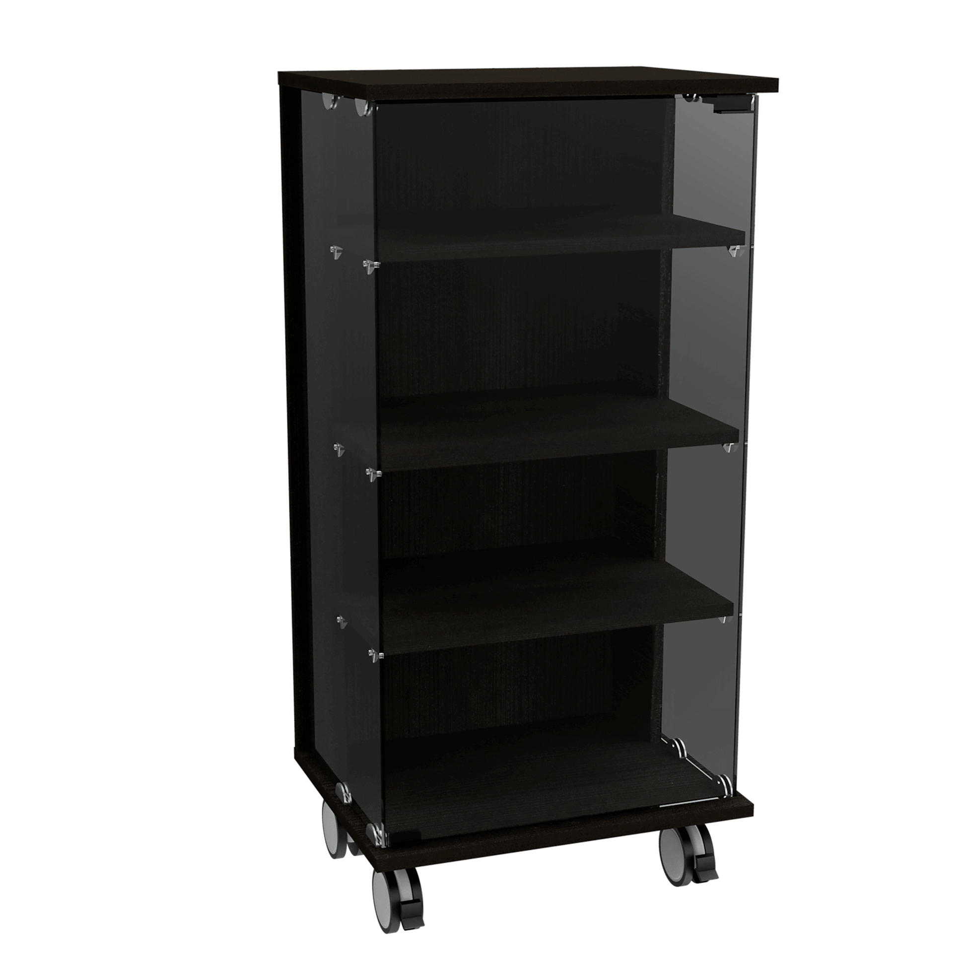 Vitrina Lyra color Wengue para Ambientes.