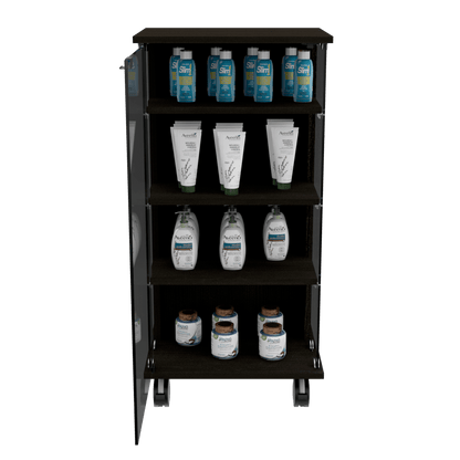 Vitrina Lyra color Wengue para Ambientes.